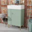 Petit meuble-lavabo avec lavabo simple en céramique-414888836