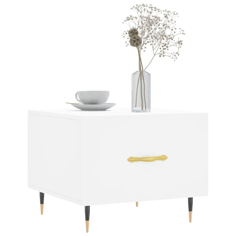 Four Leg Coffee Table with Storage, white