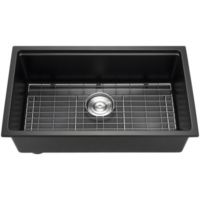Évier de cuisine encastré 30 pouces en granite à cuve simple pour bar pour véhicule récréatif