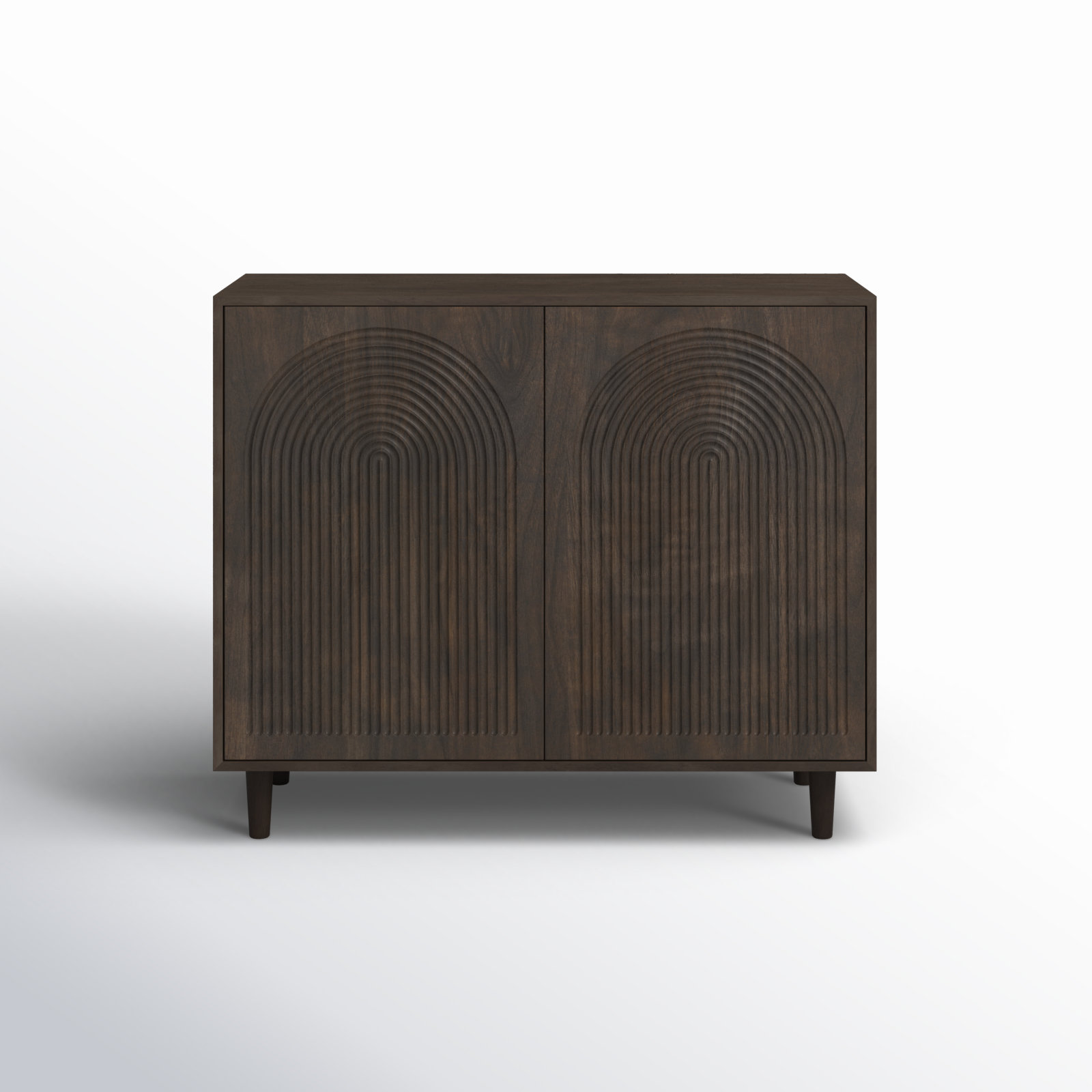 Apia Solid Wood Storage Cabinet, Dark Brown