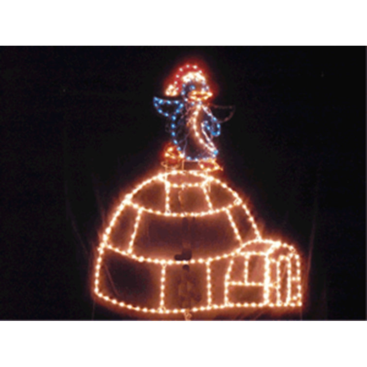 Igloo With Animated Dancing Penguin Set Christmas Holiday Lighted Display