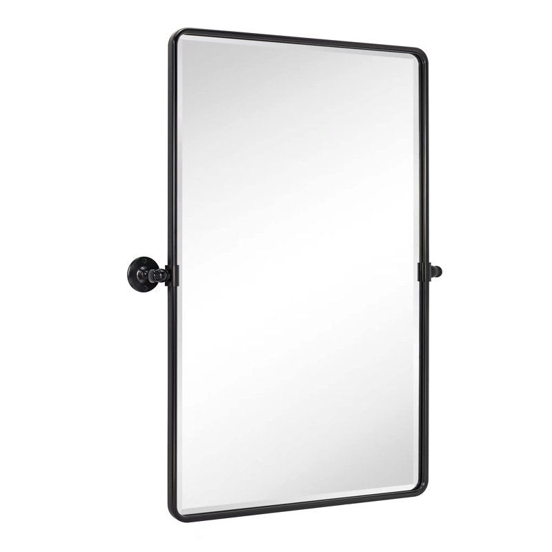 Miroir mural de salle de bain Woodvale, Noir mat, 30 po x 20 po