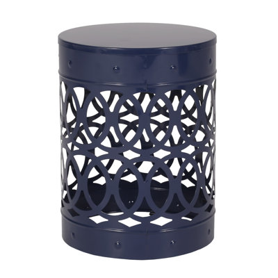 Table de bout d'extérieur Kemo, 14 po, découpe, bleu marine