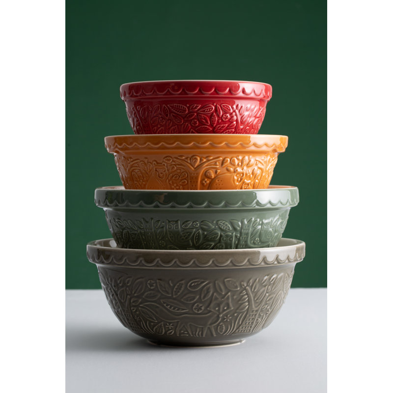 In The Forest 26cm Owl Mixing Bowl, Green