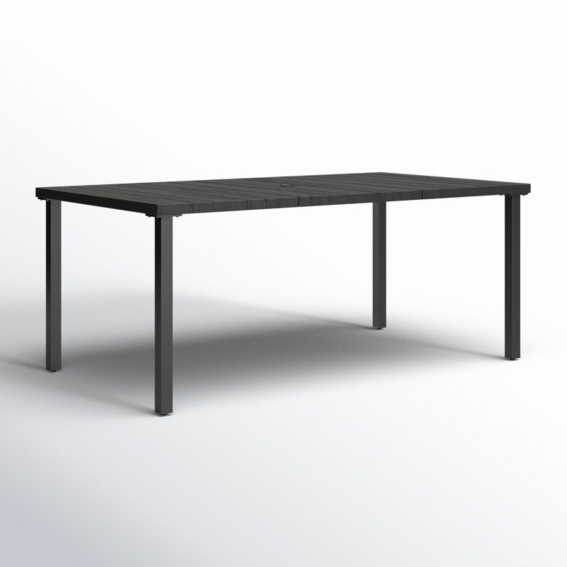 Callista All Steel Outdoor Dining Table with Umbrella Hole