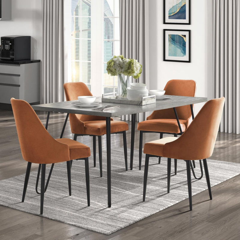 Ensemble de table et chaises d'appoint Modern, 5, Orange