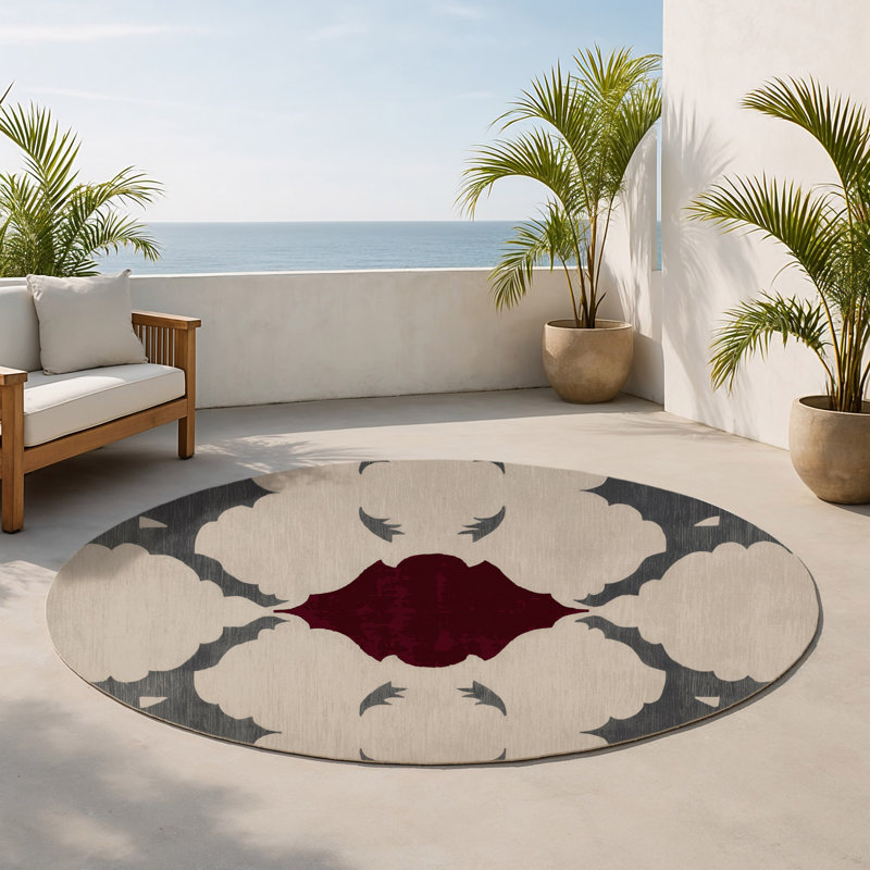 Tapis intérieur et extérieur poli, Round 5'
