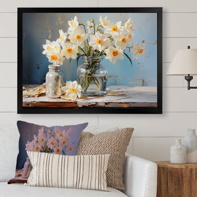 «Daffodils Farmhouse Still Life» sur toile