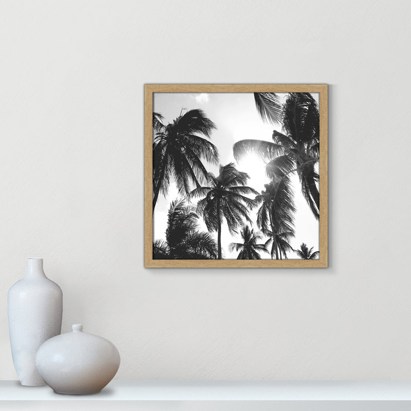 Palmiers des Caraïbes - reproduction de cadre photo, L 17 po x H 17 po, Encadrement brun