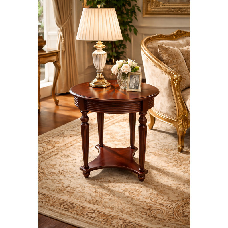 Genoa Solid Wood End Table, Dark Walnut