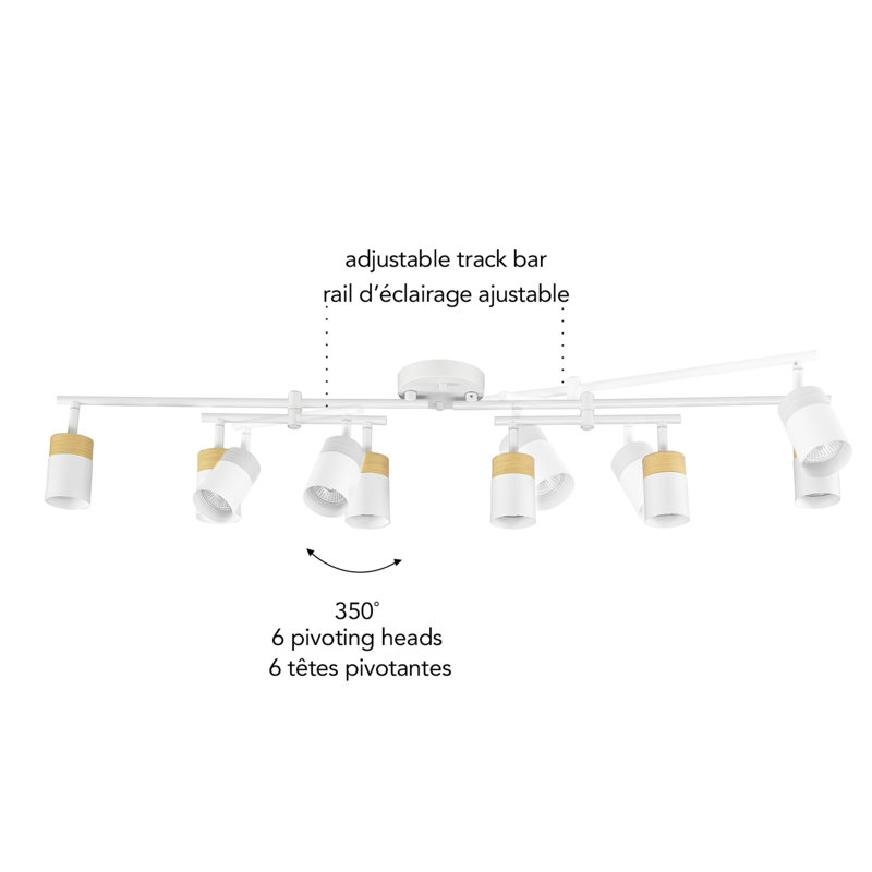 42'' 6 -Light Fixed Track Track Kit with Dimmable and Adjustable Head