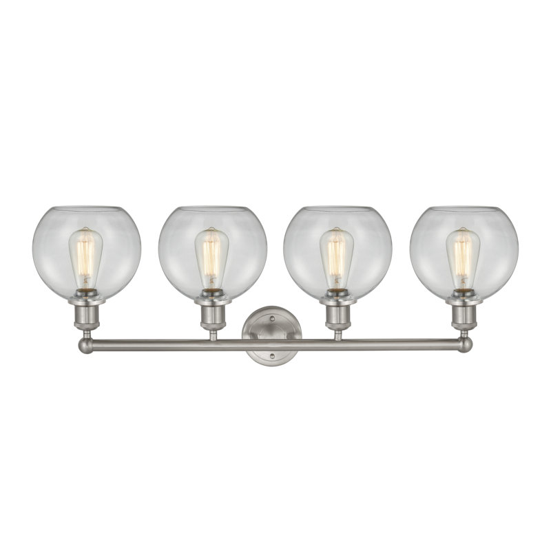 Éclairage pour salle de bain 4 lumières Ellington, Transparent, Nickel satiné
