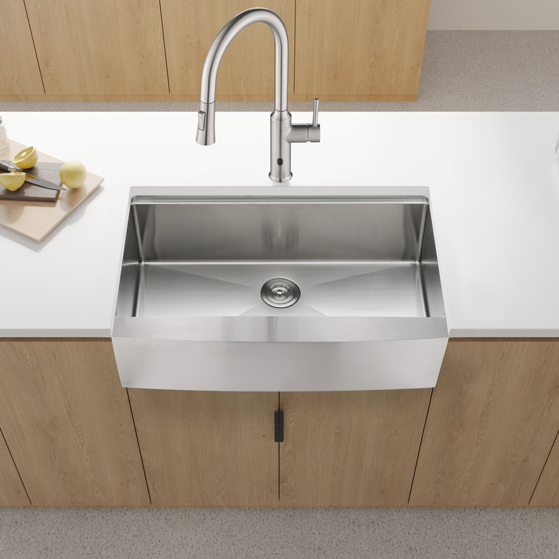 Évier de cuisine à tablier simple avec tablier 30 po x 22 po x 10 po, acier inoxydable, nickel brossé, durabilité et fonctionnalité supérieures Évier de cuisine 30 po x 22 po avec poste de travail, tablier, élégant