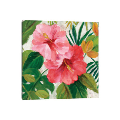 Tropical Jewels I V2 Pink Crop by Silvia Vassileva - Wrapped Canvas Gallery-Wrapped Canvas Giclée