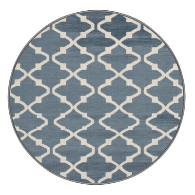 Machine Washable Trellis Gray Area Rug