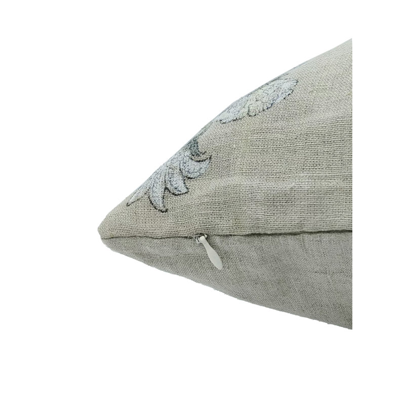 Housse de coussin en lin fabriquée à la main Fab divine - Abhisek, 14 po x 14 po