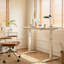 Bureau à hauteur réglable manuel 48 po x 23 po, bureau à domicile ergonomique avec 14 niveaux préréglés, blanc