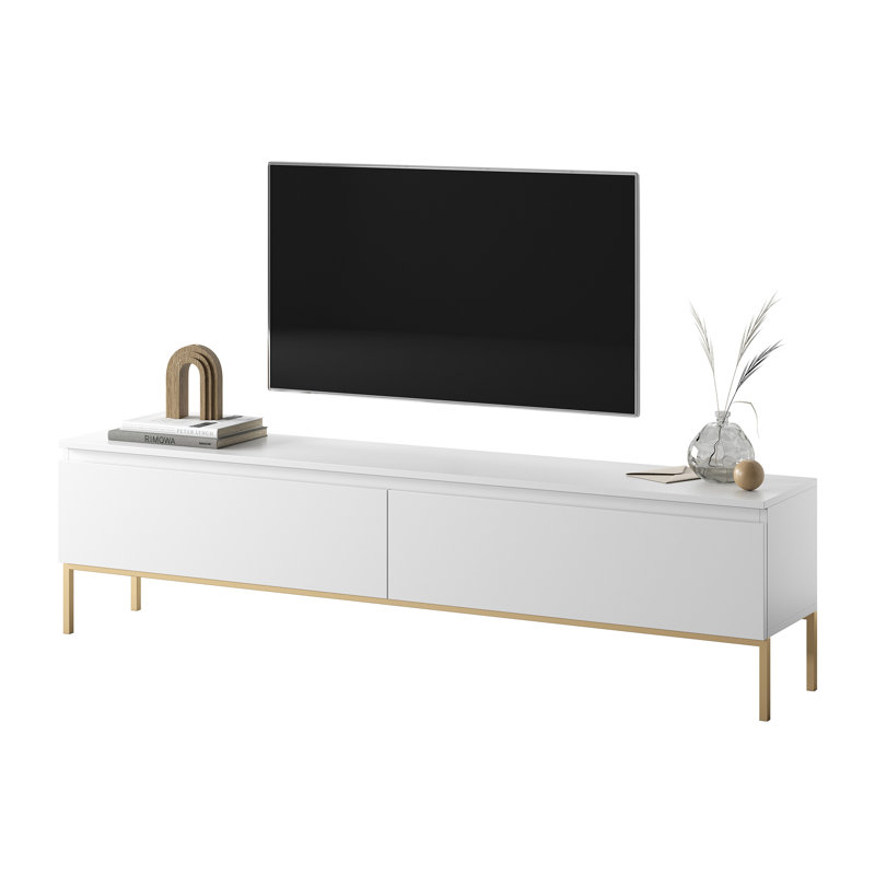 Shaima Unfinished TV Stand for TVs up to 75, 46cm H x 444.5cm W x 32cm D, White