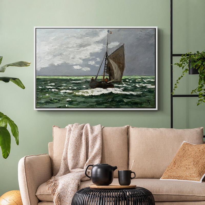 Rétro nautique - Lxxv, Toile avec cadre blanc, H 27 po x l 41 po x P 2 po
