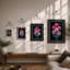 Pink Bouquet Botanical - Framed Print-446644077-446644079