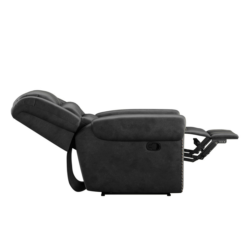 Modern Reclining Console Loveseat with Built-In Storage and Cup Holders
