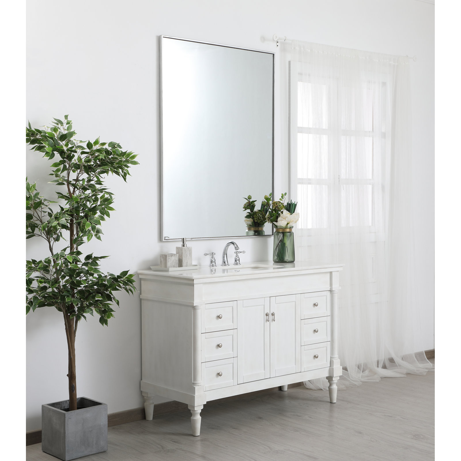 Sabine 36" Accent Mirror, 48" x 36", Brass