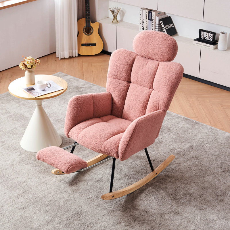 Fauteuil oscillant rembourré Myroslava, Rose