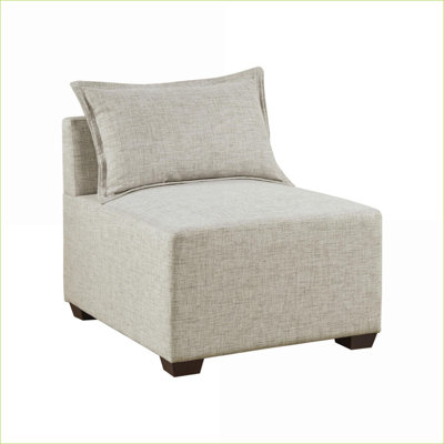 Modular Sofa Armless Chair, Modern Solid Wood Frame, Dark Espresso Legs | Polyester | Standard