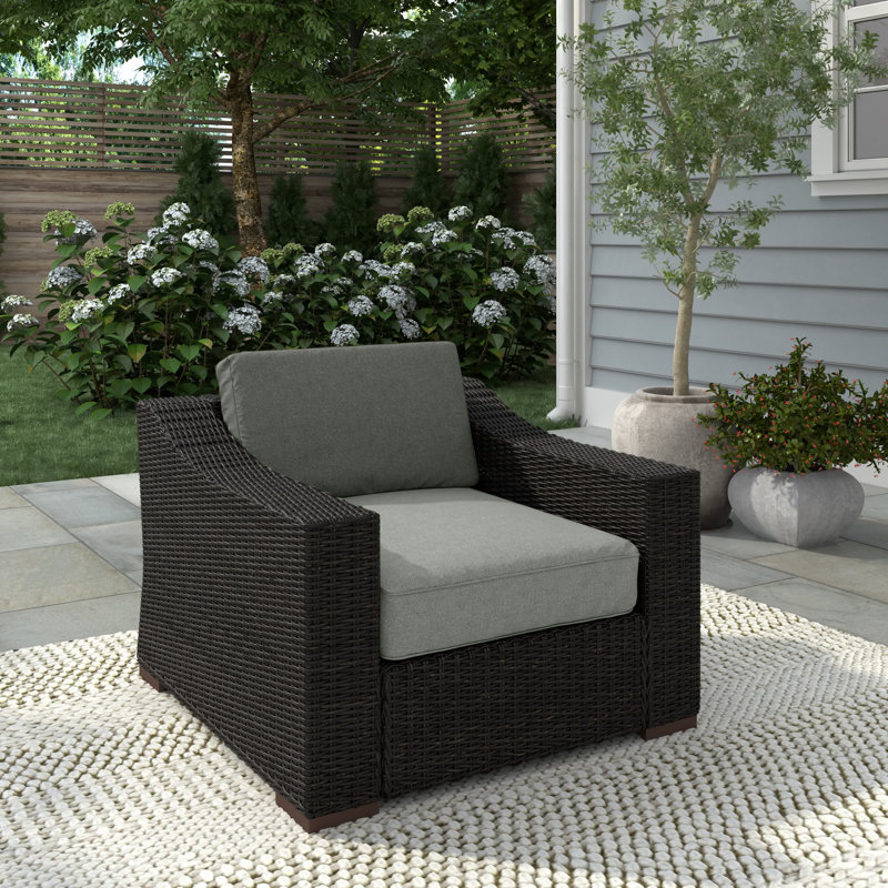 Wicker Outdoor Lounge Chair, Grey