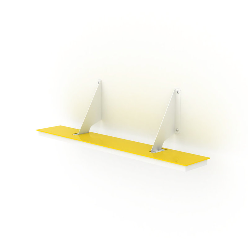 Yellow Air Wall Shelf Constructed With Wood, 25.77-Inch Depth, 3.88-Inch Width, 8.1-Inch Height In 25.77 In. Product 3.88 8.1