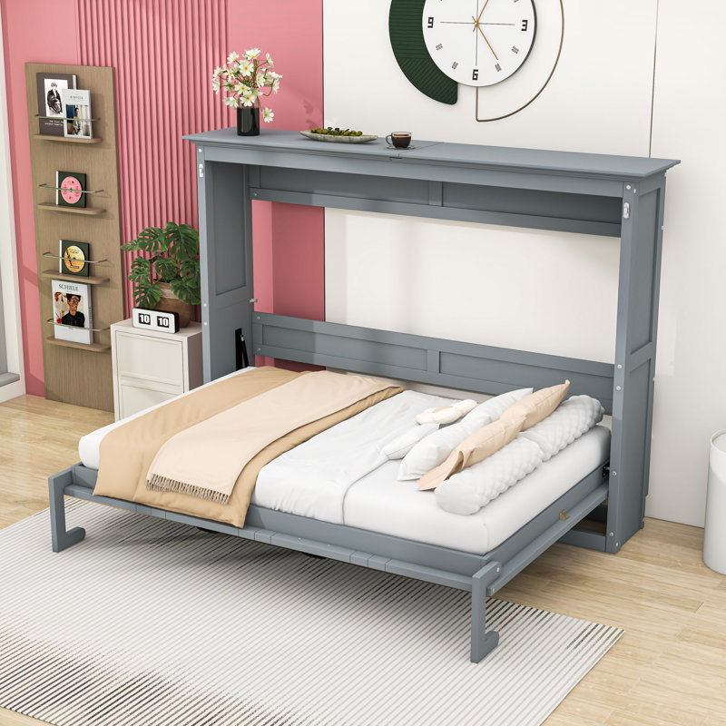 Lit escamotable Wooden, Gris