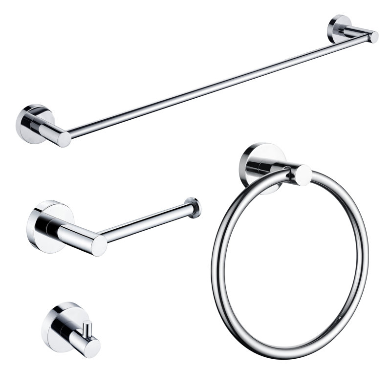 Ensemble d'accessoires de salle de bain 4 pièces ANZZI, Chrome poli