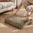 Soft Washable Vintage Distressed Brown Area Rug with Non-Slip Backing -90967563-89270437