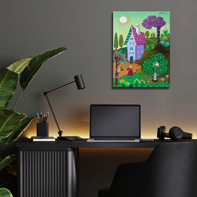 'The Purple House' by Koday Acrylic Glass Wall Art, 12" x 16"