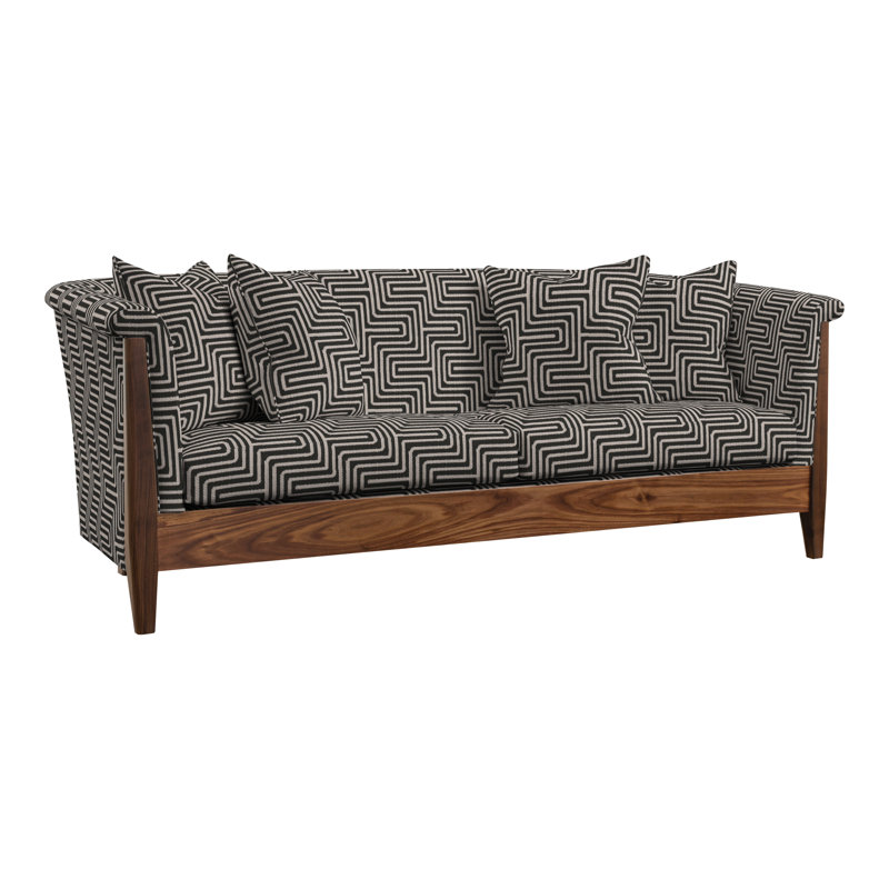 Canapé à accoudoirs roulés avec coussins réversibles de 84 po Walnut Grove, Perigold Onyx