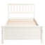 Tête de lit simple et lit plateforme en bois massif blanc