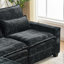 Canapé modulaire en chenille 99 po Kamanda avec repose-pieds et coussins de dossier Kamanda-118568670