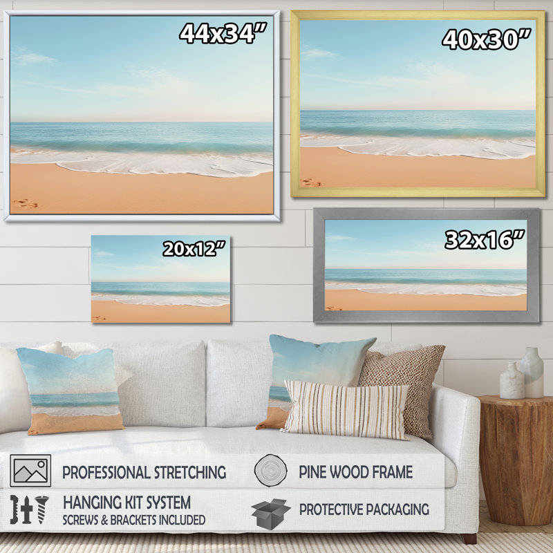 «Coastal Hush Dreaming Beach Sand III», reproduction sur toile, H 24 po x l 32 po x P 1 po, Toile tendue