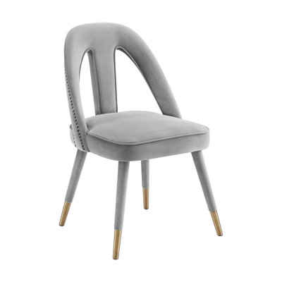 Chaise d'appoint en velours gris Janet
