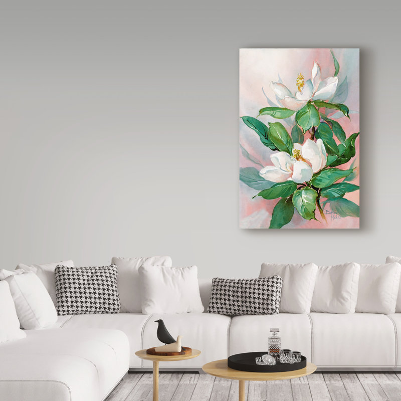 « classic magnolia », reproduction de peinture à l’acrylique sur toile tendue, H 32 po x l 22 po x P 2 po