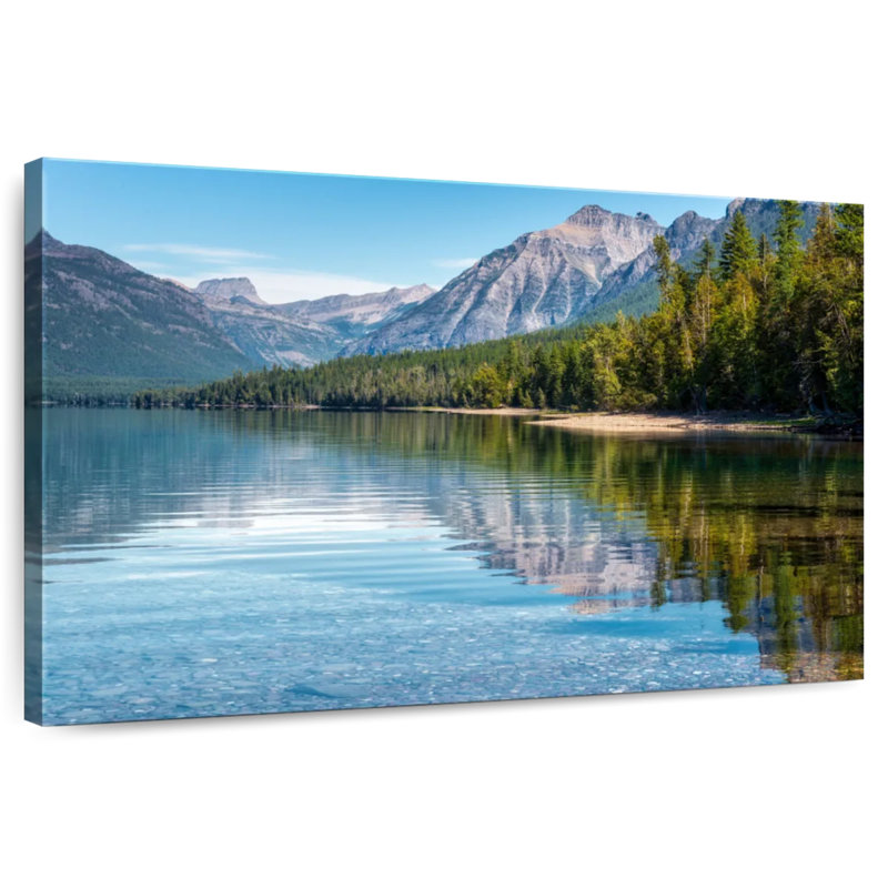 Arbres Kerrick au bord du lac Mcdonald, H 24 po x l 36 po