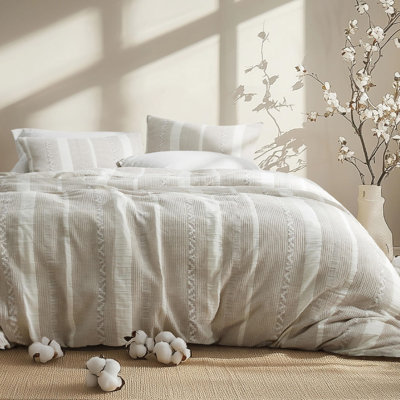 Stripe Fluffy Comforter Set(Set of 3)
