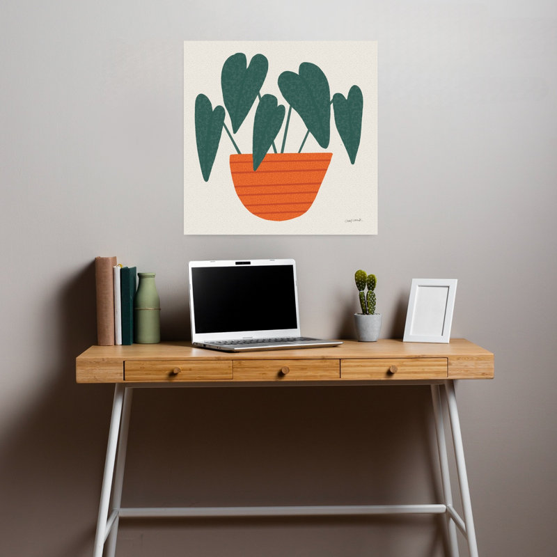 Art mural plante en pot, H 18 po x l 18 po