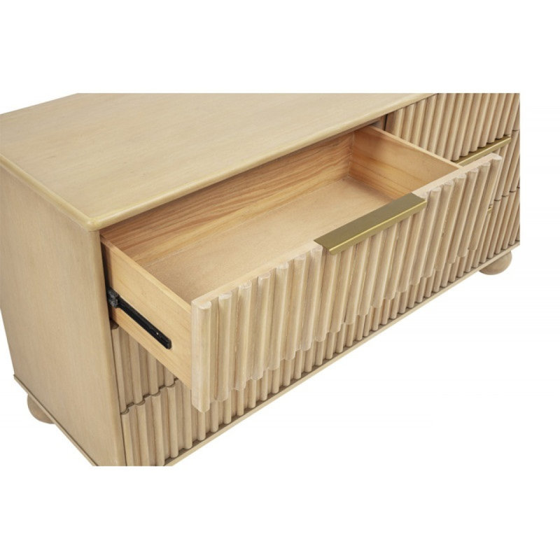 Commode moderne à 6 tiroirs avec panneaux cannelés Modern