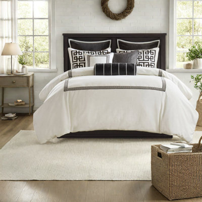 Luxurious Oversized King Bedding Set, Polyester Embroidery, Modern Sophistication