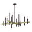 Lustre linéaire très grand en laiton satiné 8 lumières avec accents bronze-804421147-804421146