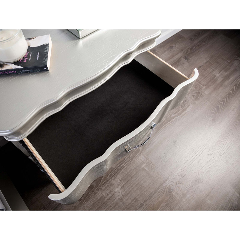 Ensemble de 3 tables de chevet 2 pièces, Queen, Argent
