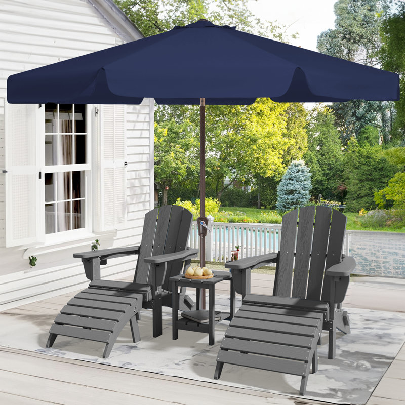 Parasol de marché pour l'extérieur, H 100 po x l 120 po x P 120 po, Marine