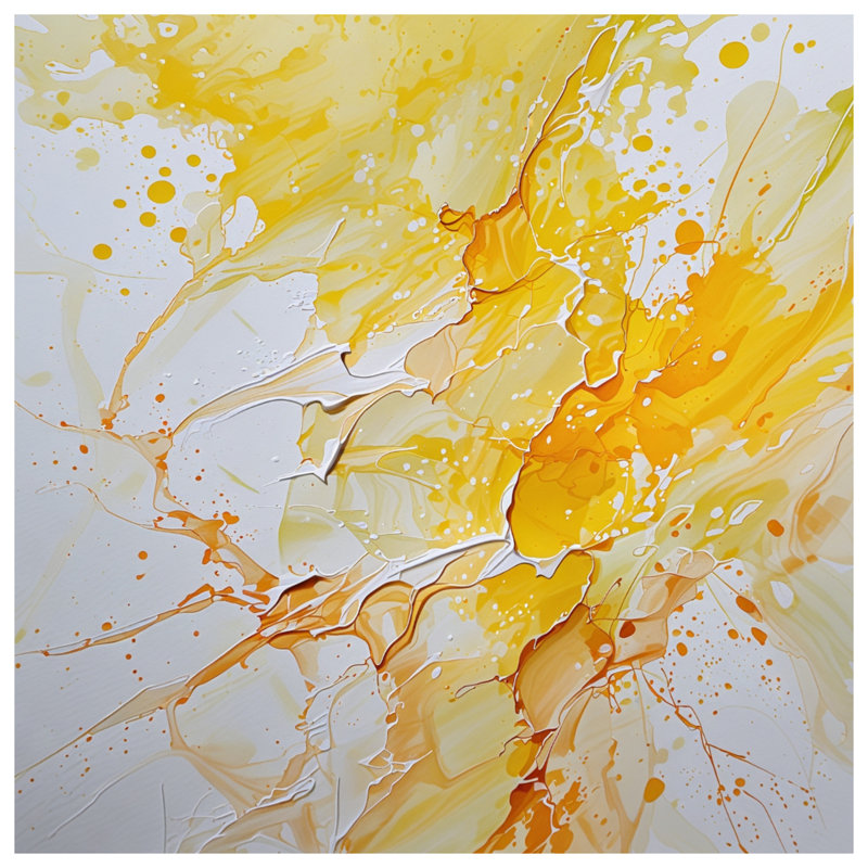 Housse de couette abstraite Yellow Splash Bedding, Lit simple