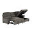 Canapé-lit modulaire convertible en L avec méridienne de rangement, canapé-lit de salon, gris